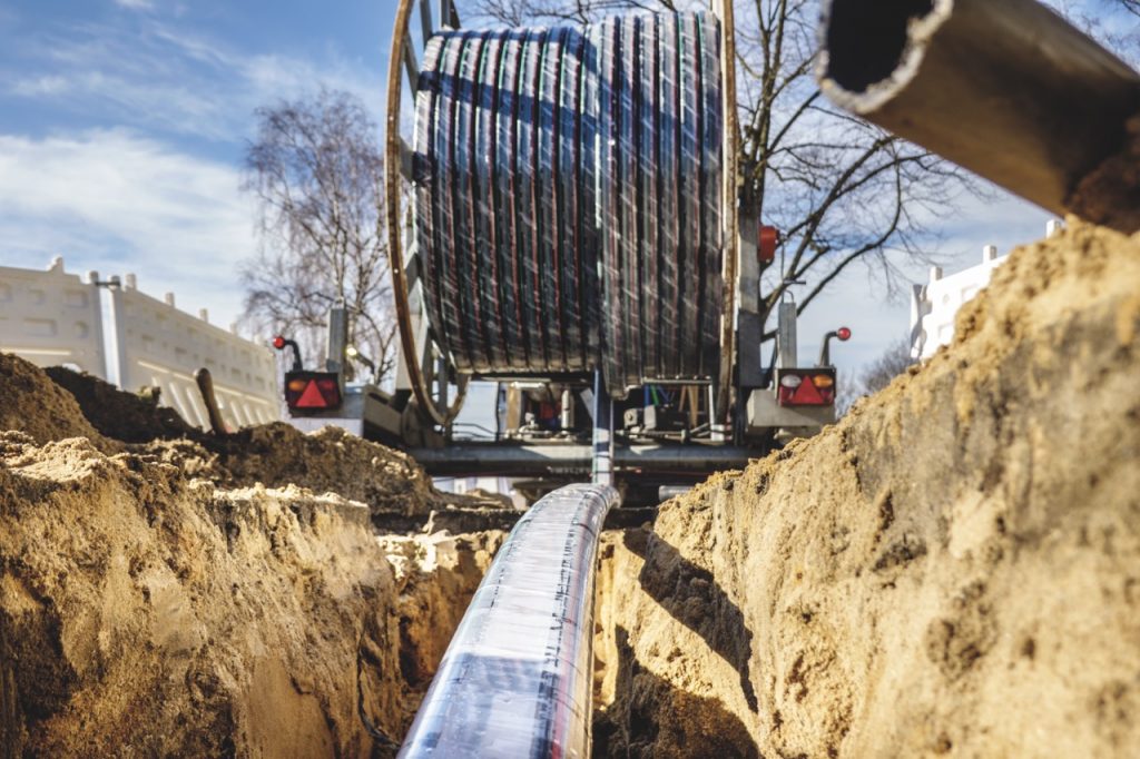 Neue Stromtrasse im Bau